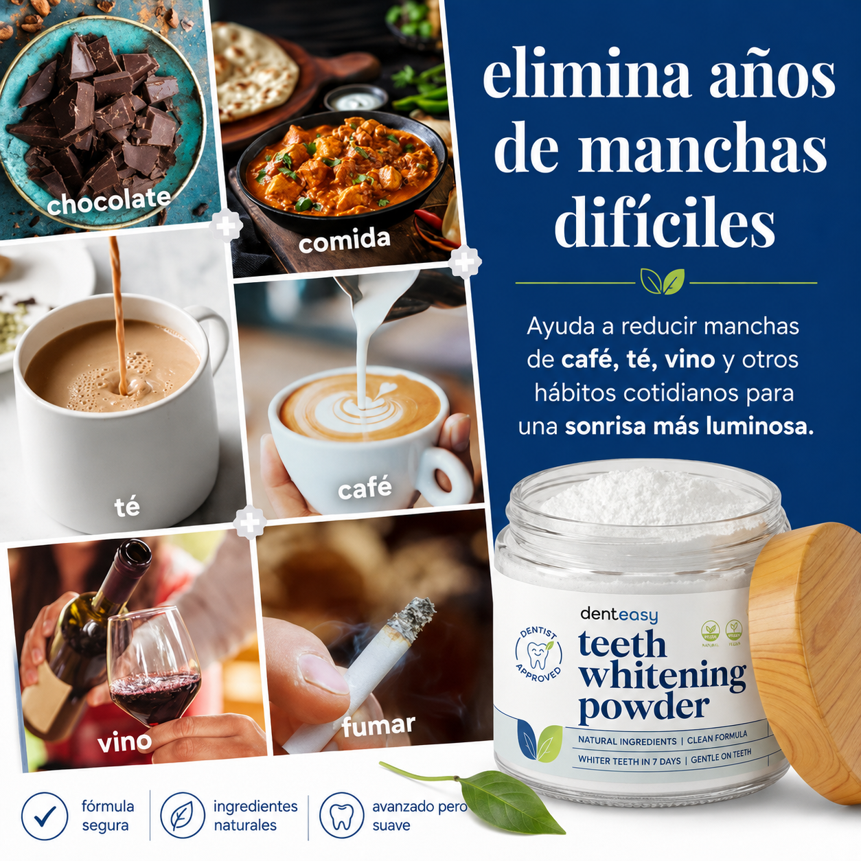 Denteasy® Smile Reset™ Polvo Blanqueador Dental de Acción Avanzada